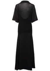 Victoria Beckham Light Cotton Blend Knit Long Dress