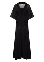 Victoria Beckham Light Cotton Blend Knit Long Dress