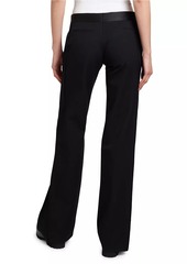 Victoria Beckham Low-Rise Satin-Trim Trousers