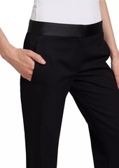 Victoria Beckham Low-Rise Satin-Trim Trousers