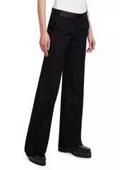 Victoria Beckham Low-Rise Satin-Trim Trousers