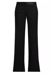 Victoria Beckham Low-Rise Satin-Trim Trousers