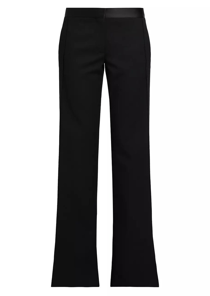 Victoria Beckham Low-Rise Satin-Trim Trousers