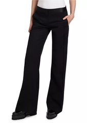 Victoria Beckham Low-Rise Satin-Trim Trousers