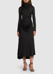 Victoria Beckham Lvr Exclusive Shiny Jersey Midi Dress