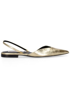 Victoria Beckham Metallic Leather Slingback Flats