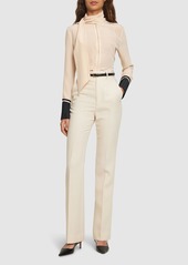 Victoria Beckham Pleated Cuff Detail Silk Shirt