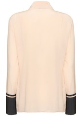 Victoria Beckham Pleated Cuff Detail Silk Shirt