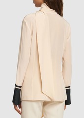 Victoria Beckham Pleated Cuff Detail Silk Shirt