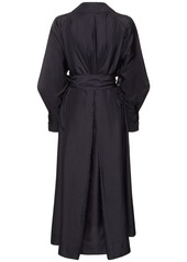 Victoria Beckham Pleated Silk Trench Coat