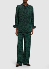 Victoria Beckham Printed Silk Pajama Shirt