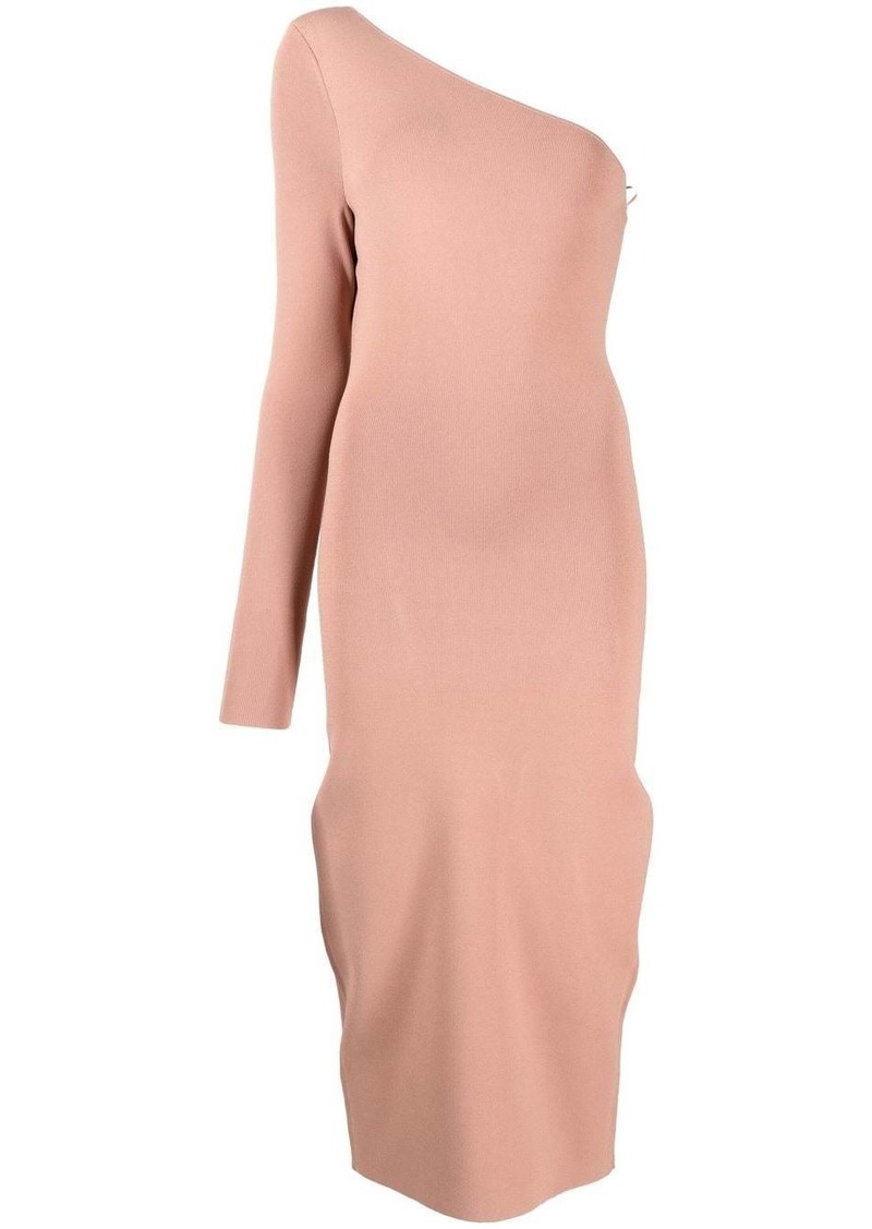 Victoria Beckham ribbed-detail one-shoulder dress