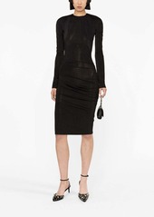 Victoria Beckham ruched long-sleeve midi dress