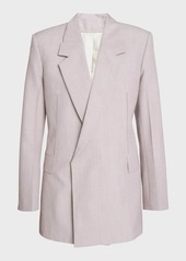 Victoria Beckham Seamed Blazer Jacket with Shoulder Pleat Detail