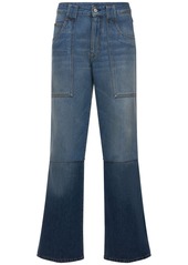 Victoria Beckham Serge Low Rise Wide Cotton Jeans