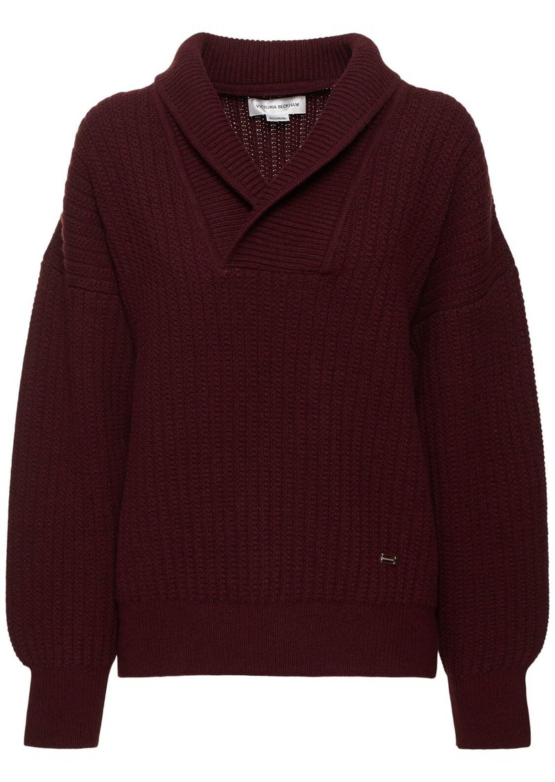 Victoria Beckham Shawl-neck Wool Sweater