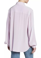 Victoria Beckham Silk Asymmetric Ruffled Blouse