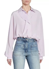 Victoria Beckham Silk Asymmetric Ruffled Blouse