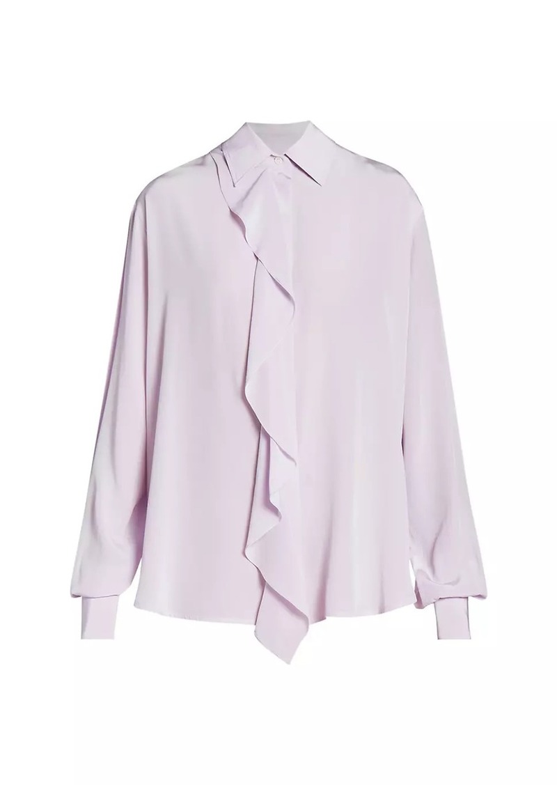 Victoria Beckham Silk Asymmetric Ruffled Blouse