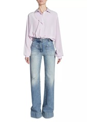 Victoria Beckham Silk Asymmetric Ruffled Blouse