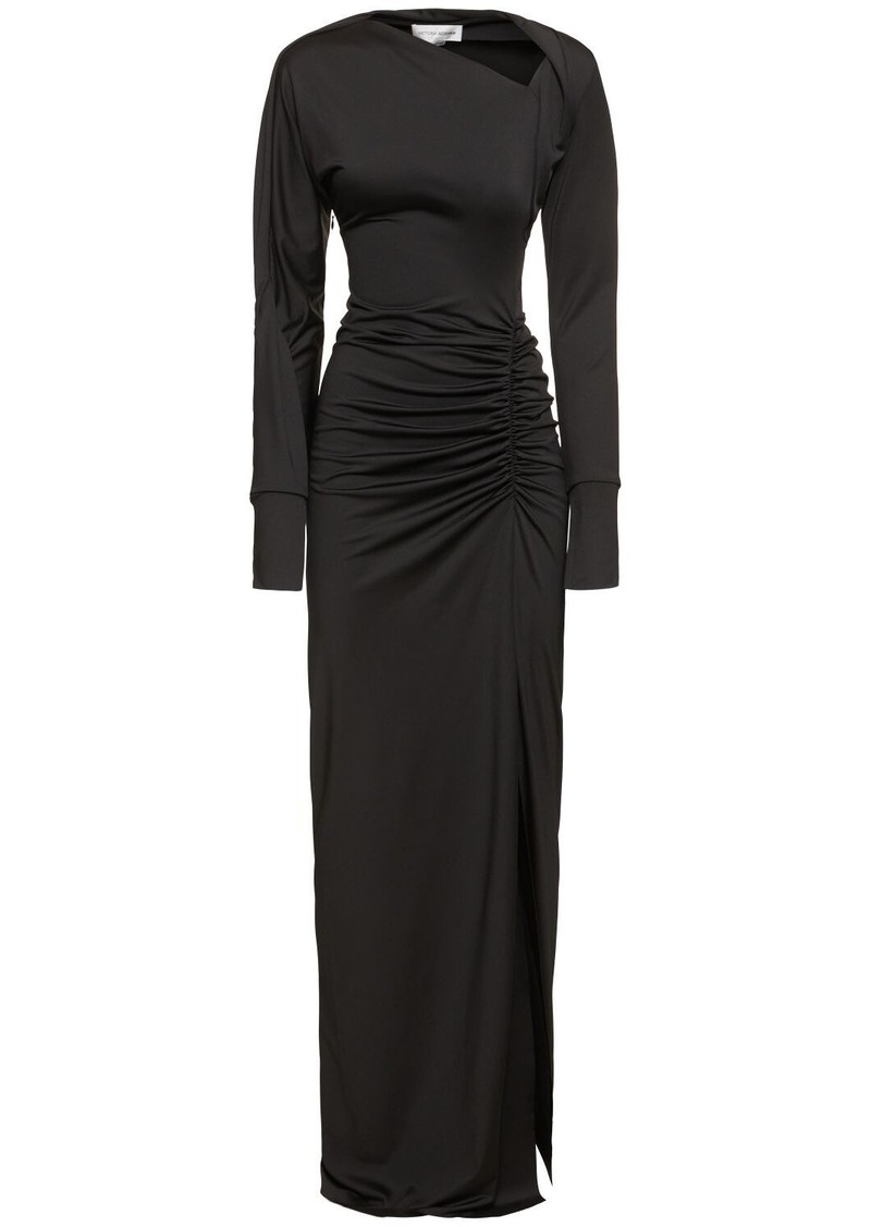 Victoria Beckham Slash-neck Jersey Gown