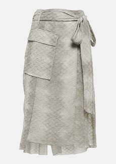 Victoria Beckham Snake-print crêpe de chine wrap skirt