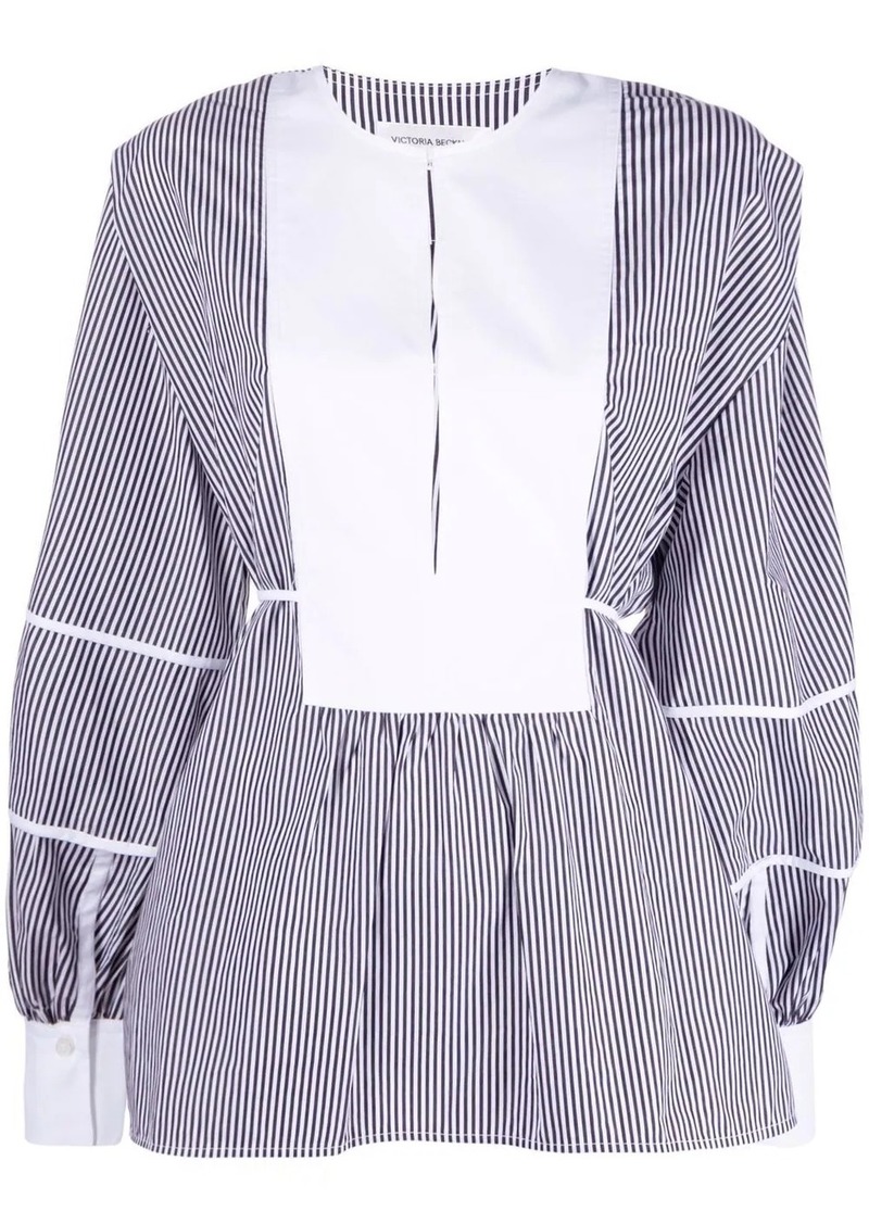 Victoria Beckham striped bib blouse