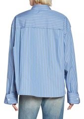 Victoria Beckham Striped Cotton Crop Shirt