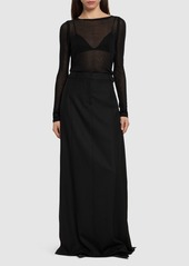 Victoria Beckham Tailored Wool Blend Maxi Skirt