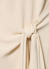 Victoria Beckham Tie Detail Viscose Midi Dress