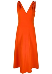 Victoria Beckham twist-shoulder fit-and-flare dress