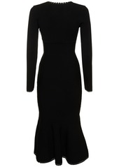 Victoria Beckham V-neck Viscose Blend Midi Dress