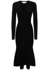 Victoria Beckham V-neck Viscose Blend Midi Dress