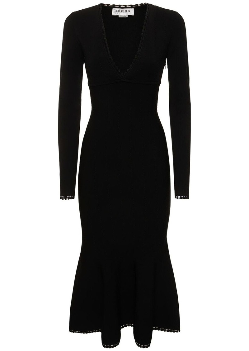 Victoria Beckham V-neck Viscose Blend Midi Dress