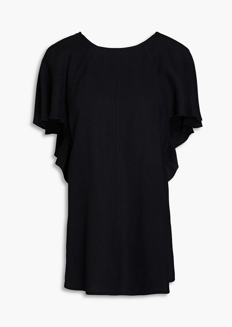 Victoria Beckham - Ruffled crepe top - Black - UK 8