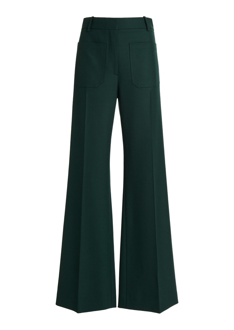 Victoria Beckham - Alina Flared Pants - Dark Green - UK 8 - Moda Operandi