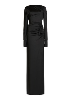 Victoria Beckham - Asymmetrical Jersey Maxi Dress - Black - UK 10 - Moda Operandi