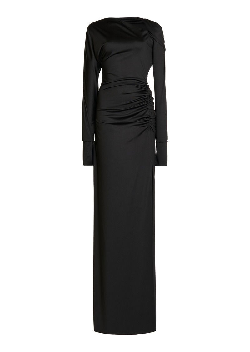 Victoria Beckham - Asymmetrical Jersey Maxi Dress - Black - UK 6 - Moda Operandi