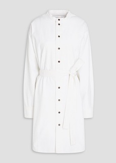 Victoria Beckham - Belted cotton-canvas shirt dress - White - UK 8