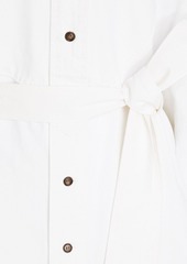 Victoria Beckham - Belted cotton-canvas shirt dress - White - UK 4