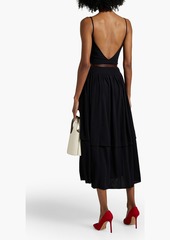 Victoria Beckham - Belted gathered jersey midi dress - Black - UK 10