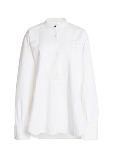 Victoria Beckham - Bib-Front Cotton Tuxedo Shirt - White - UK 16 - Moda Operandi
