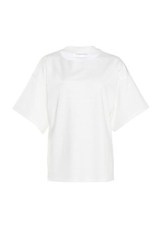 Victoria Beckham - Boxy Linen-Jersey T-Shirt - White - S - Moda Operandi