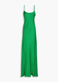 Victoria Beckham - Cami draped satin-crepe maxi slip dress - Green - UK 10