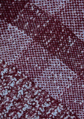 Victoria Beckham - Checked bouclé-knit wool-blend turtleneck sweater - Burgundy - L