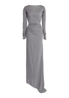 Victoria Beckham - Circle-Neck Cotton Maxi Dress - Grey - UK 10 - Moda Operandi