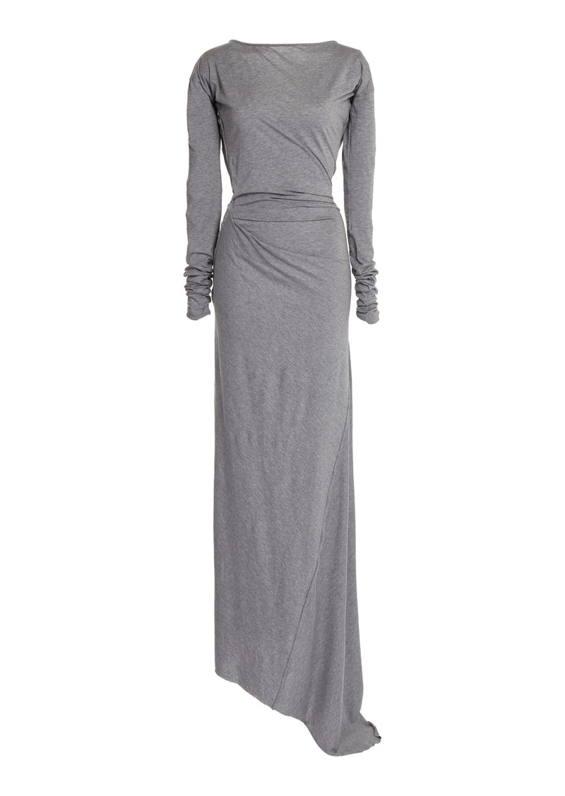 Victoria Beckham - Circle-Neck Cotton Maxi Dress - Grey - UK 12 - Moda Operandi