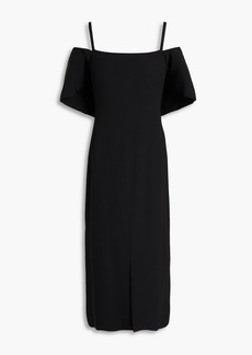 Victoria Beckham - Cold-shoulder crepe midi dress - Black - UK 6