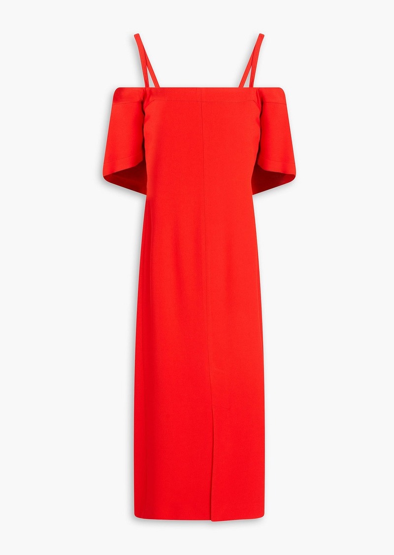 Victoria Beckham - Cold-shoulder crepe midi dress - Red - UK 4