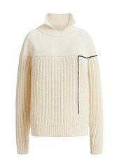 Victoria Beckham - Collared Knit Wool Sweater - Navy - XS - Moda Operandi